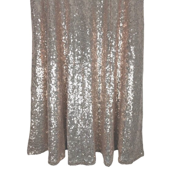 Torrid 0 Womens Champagne Gold Sequin Midi Skirt Elastic Waist Size Large - Picture 9 of 16